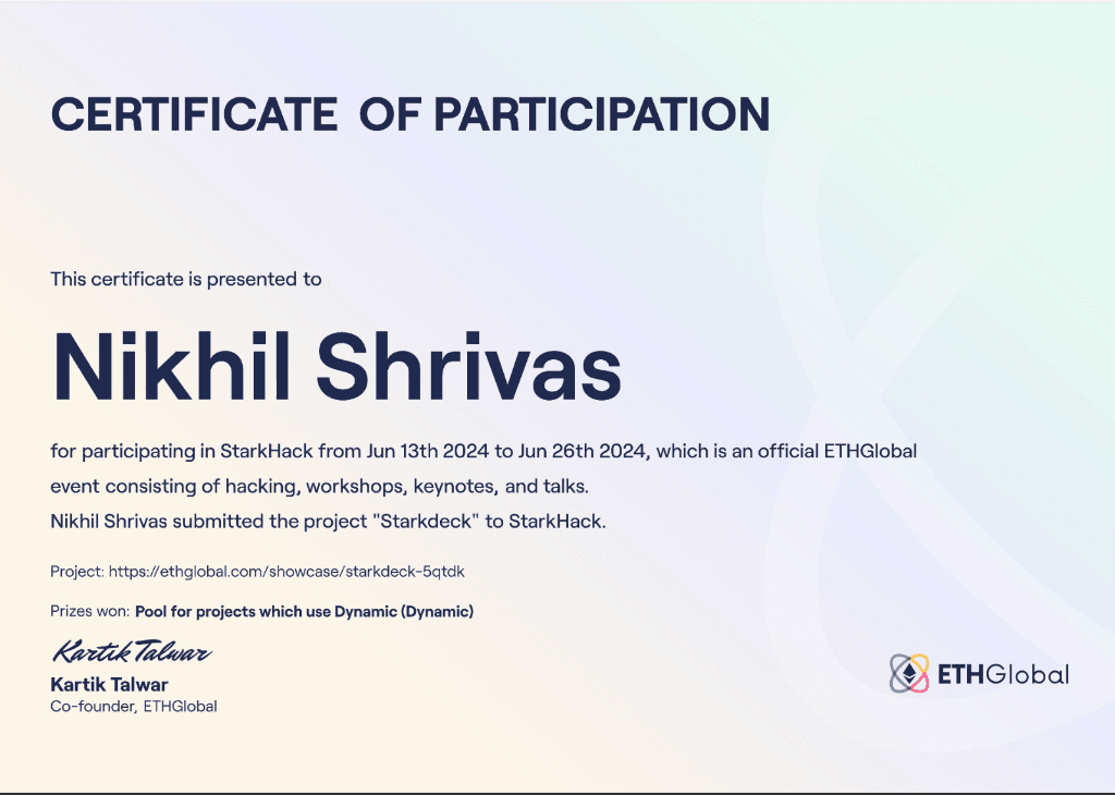 StarkHack Participation