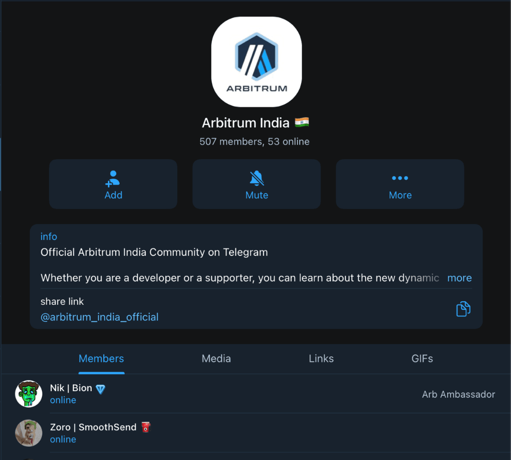 Arbitrum India Telegram